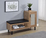 Teller 1-door Entryway Shoe Storage Cabinet Natural Oak - U&U Home Budget Furniture (Carteret, NJ)