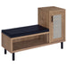 Teller 1-door Entryway Shoe Storage Cabinet Natural Oak - U&U Home Budget Furniture (Carteret, NJ)