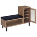 Teller 1-door Entryway Shoe Storage Cabinet Natural Oak - U&U Home Budget Furniture (Carteret, NJ)