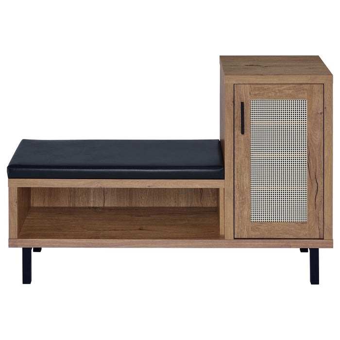 Teller 1-door Entryway Shoe Storage Cabinet Natural Oak - U&U Home Budget Furniture (Carteret, NJ)