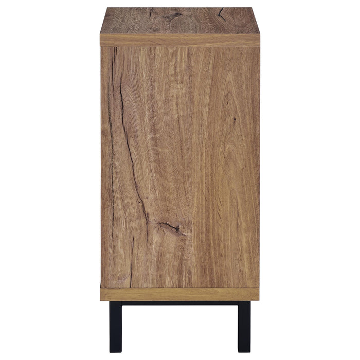 Teller 1-door Entryway Shoe Storage Cabinet Natural Oak - U&U Home Budget Furniture (Carteret, NJ)