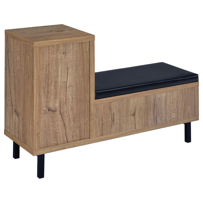 Teller 1-door Entryway Shoe Storage Cabinet Natural Oak - U&U Home Budget Furniture (Carteret, NJ)