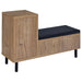 Teller 1-door Entryway Shoe Storage Cabinet Natural Oak - U&U Home Budget Furniture (Carteret, NJ)