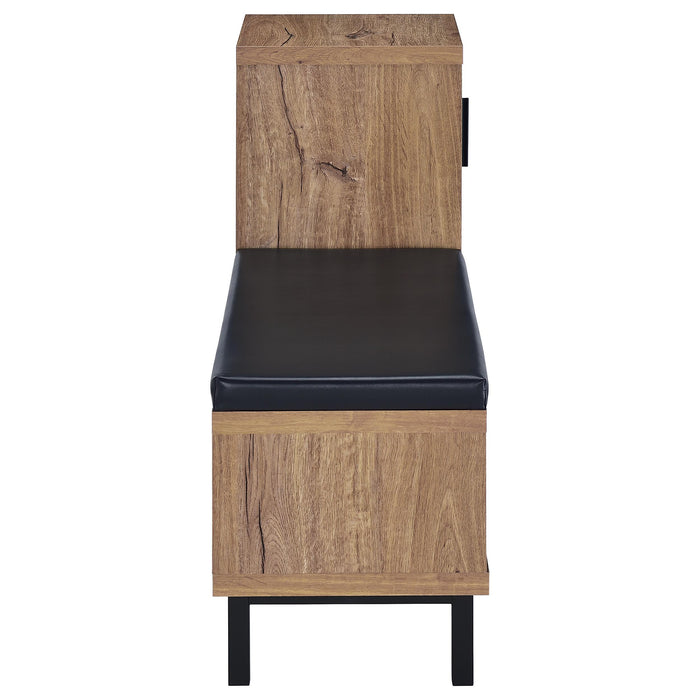Teller 1-door Entryway Shoe Storage Cabinet Natural Oak - U&U Home Budget Furniture (Carteret, NJ)
