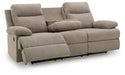 Side-Swipe Reclining Sofa with Drop Down Table - U&U Home Budget Furniture (Carteret, NJ)