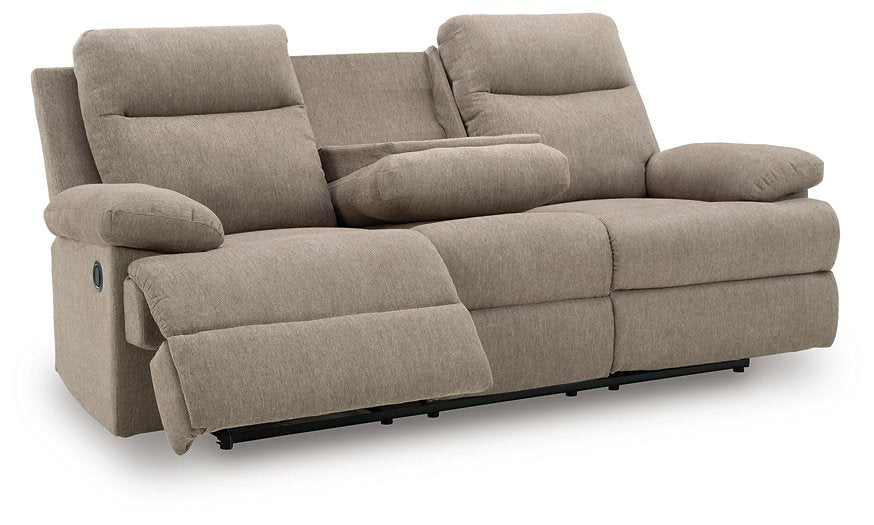Side-Swipe Reclining Sofa with Drop Down Table - U&U Home Budget Furniture (Carteret, NJ)