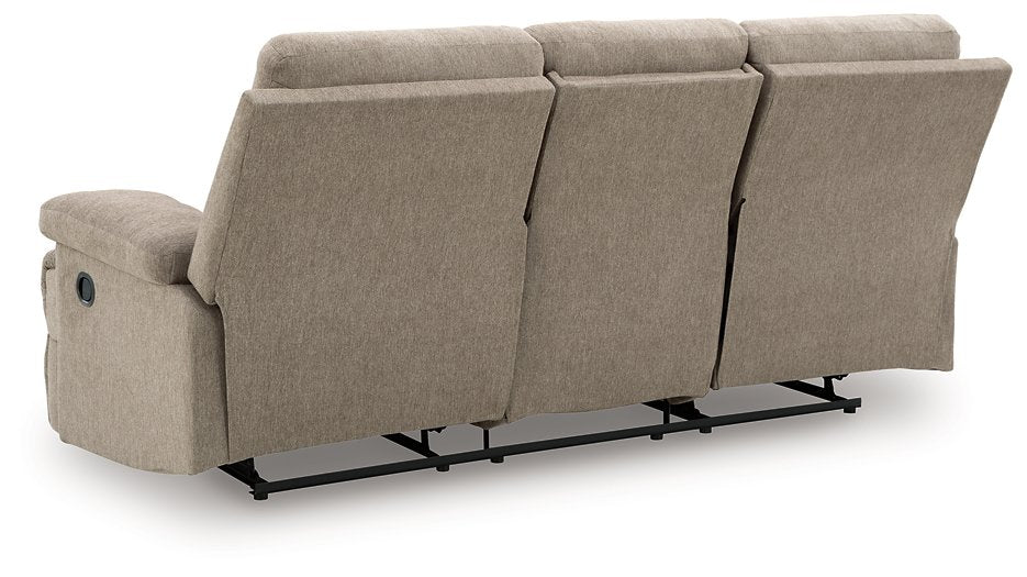Side-Swipe Reclining Sofa with Drop Down Table - U&U Home Budget Furniture (Carteret, NJ)