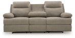 Side-Swipe Reclining Sofa with Drop Down Table - U&U Home Budget Furniture (Carteret, NJ)