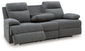 Side-Swipe Reclining Sofa with Drop Down Table - U&U Home Budget Furniture (Carteret, NJ)