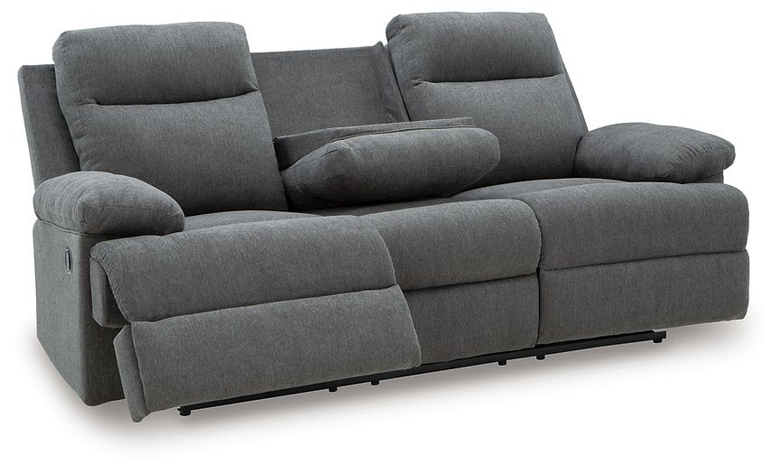 Side-Swipe Reclining Sofa with Drop Down Table - U&U Home Budget Furniture (Carteret, NJ)