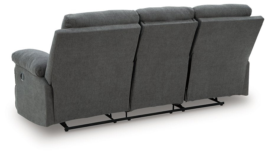 Side-Swipe Reclining Sofa with Drop Down Table - U&U Home Budget Furniture (Carteret, NJ)