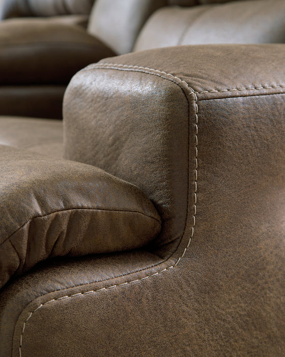 Beckley Place Power Reclining Loveseat with Console - U&U Home Budget Furniture (Carteret, NJ)
