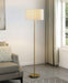 Ramiro Drum Shade Floor Lamp Gold - U&U Home Budget Furniture (Carteret, NJ)