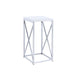 Edmund Accent Table with X-cross Glossy White and Chrome - U&U Home Budget Furniture (Carteret, NJ)