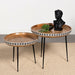 Ollie 2-piece Round Nesting Table Natural and Black - U&U Home Budget Furniture (Carteret, NJ)