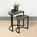 Zakiya 2-piece Demilune Nesting Table Black and White - U&U Home Budget Furniture (Carteret, NJ)