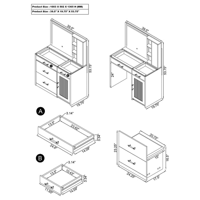 Flora Vanity Sets - U&U Home Budget Furniture (Carteret, NJ)