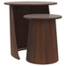 Yency 2-piece Round Mango Wood Nesting Table Set Dark Brown - U&U Home Budget Furniture (Carteret, NJ)