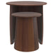 Yency 2-piece Round Mango Wood Nesting Table Set Dark Brown - U&U Home Budget Furniture (Carteret, NJ)