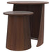 Yency 2-piece Round Mango Wood Nesting Table Set Dark Brown - U&U Home Budget Furniture (Carteret, NJ)
