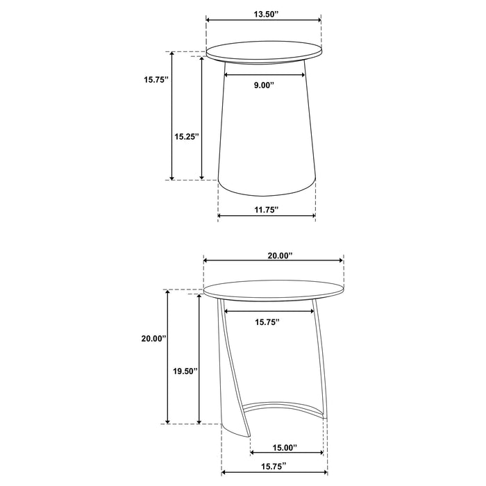 Yency 2-piece Round Mango Wood Nesting Table Set Dark Brown - U&U Home Budget Furniture (Carteret, NJ)