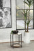 Noemie Round Accent Table with Marble Top White and Gunmetal - U&U Home Budget Furniture (Carteret, NJ)