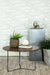 Yaritza Round Accent Table with Triangle Wire Base Natural and Gunmetal - U&U Home Budget Furniture (Carteret, NJ)