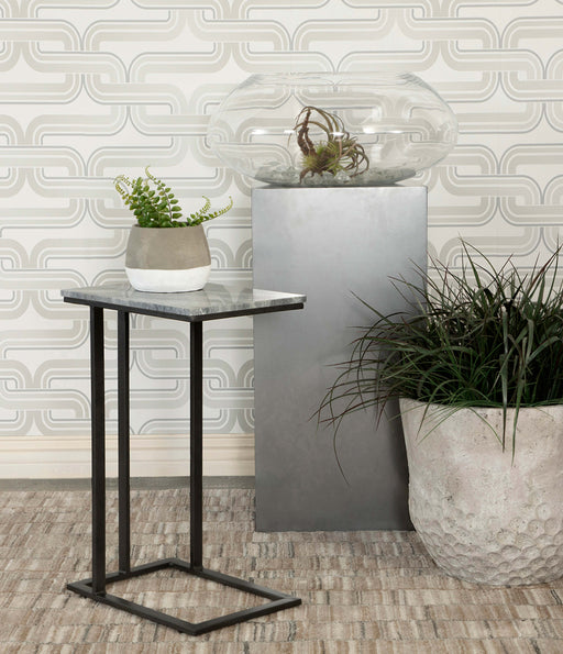 Vicente Accent Table with Marble Top Grey - U&U Home Budget Furniture (Carteret, NJ)