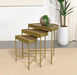 Tristen 3-Piece Demilune Nesting Table With Recessed Top Brown and Gold - U&U Home Budget Furniture (Carteret, NJ)