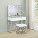 Eliza 2-piece Vanity Set with Hollywood Lighting White and Chrome - U&U Home Budget Furniture (Carteret, NJ)