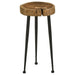 Keith Round Wood Top Side Table Natural and Black - U&U Home Budget Furniture (Carteret, NJ)