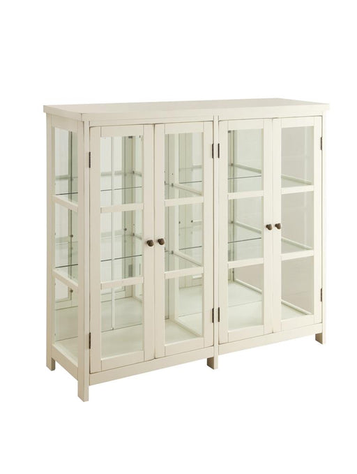 Sable 4-door Display Accent Cabinet White - U&U Home Budget Furniture (Carteret, NJ)