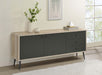 Maeve 2-door Engineered Wood Accent Cabinet Grey and Antique Pine - U&U Home Budget Furniture (Carteret, NJ)