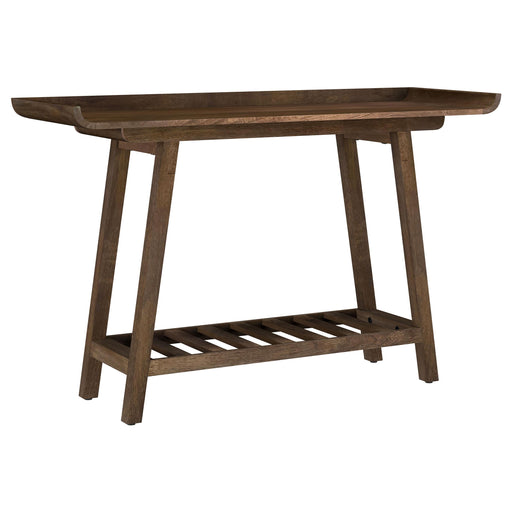 Ornelas 46-inch Console Table with Slatted Shelf Mango Brown - U&U Home Budget Furniture (Carteret, NJ)