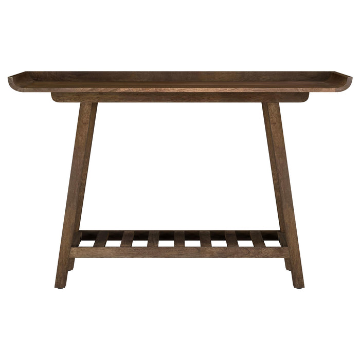 Ornelas 46-inch Console Table with Slatted Shelf Mango Brown - U&U Home Budget Furniture (Carteret, NJ)
