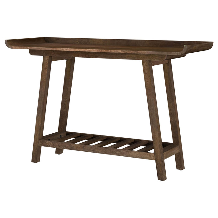 Ornelas 46-inch Console Table with Slatted Shelf Mango Brown - U&U Home Budget Furniture (Carteret, NJ)
