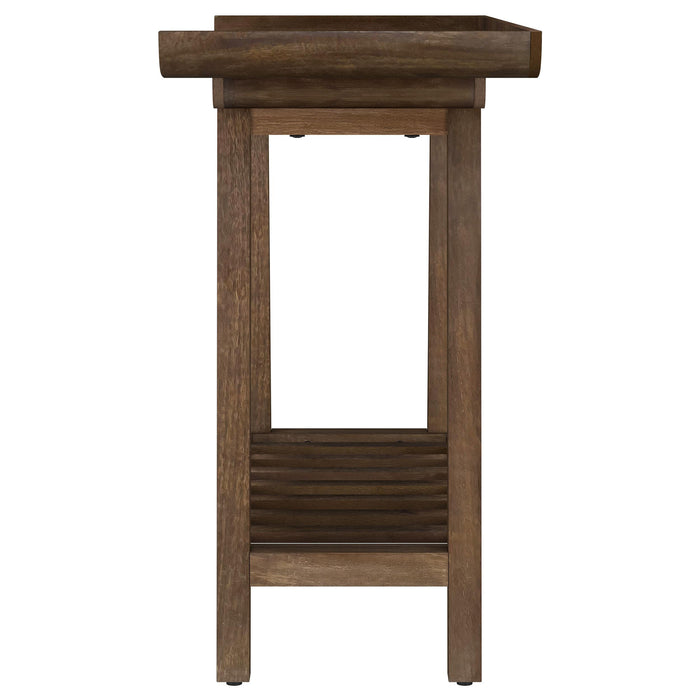 Ornelas 46-inch Console Table with Slatted Shelf Mango Brown - U&U Home Budget Furniture (Carteret, NJ)