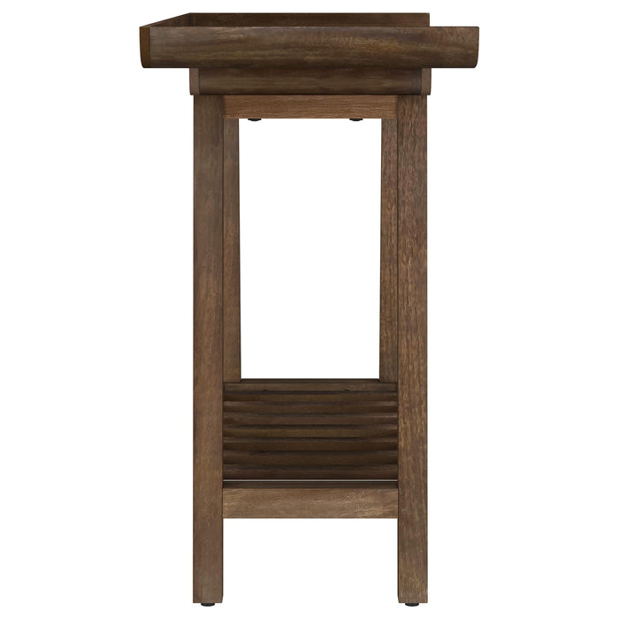 Ornelas 46-inch Console Table with Slatted Shelf Mango Brown - U&U Home Budget Furniture (Carteret, NJ)