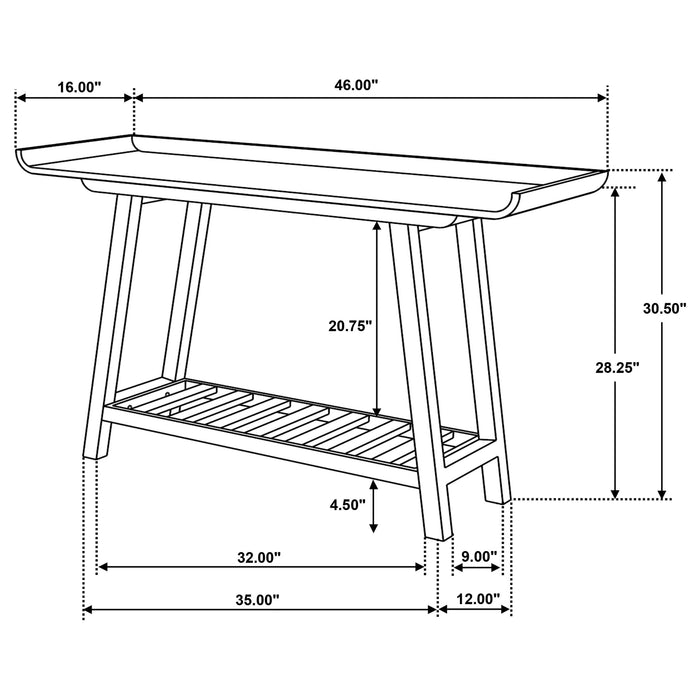 Ornelas 46-inch Console Table with Slatted Shelf Mango Brown - U&U Home Budget Furniture (Carteret, NJ)