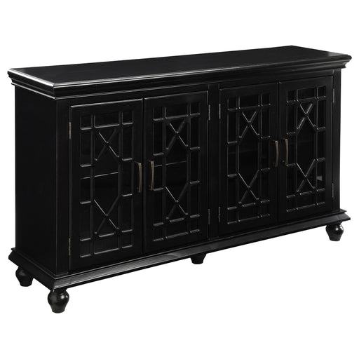 Kovu 4-door Accent Cabinet Black - U&U Home Budget Furniture (Carteret, NJ)