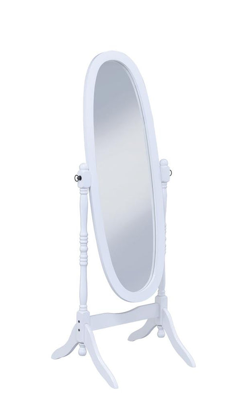 Foyet Oval Cheval Mirror White - U&U Home Budget Furniture (Carteret, NJ)