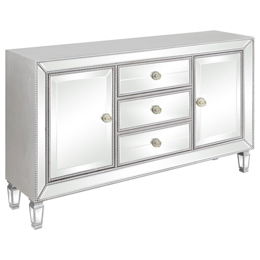 Leticia 3-drawer Accent Cabinet Silver - U&U Home Budget Furniture (Carteret, NJ)