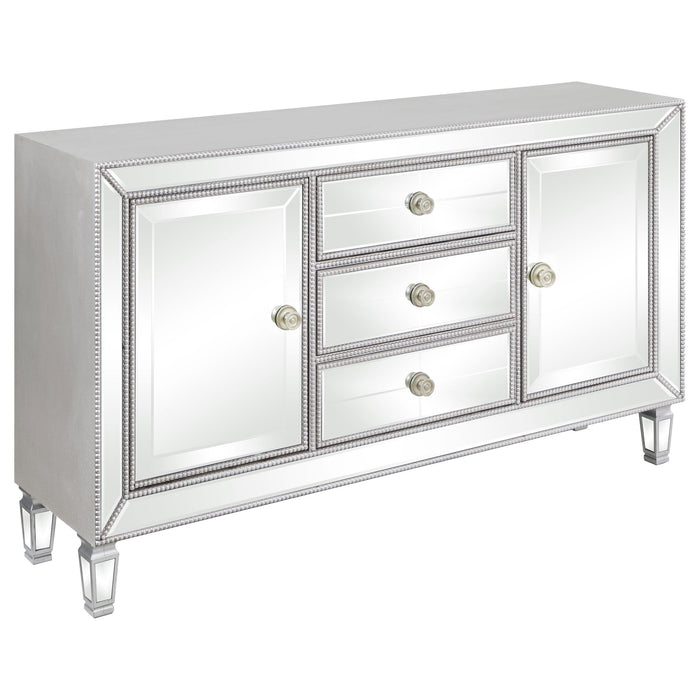 Leticia 3-drawer Accent Cabinet Silver - U&U Home Budget Furniture (Carteret, NJ)