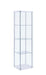 Bellatrix Rectangular 4-shelf Curio Cabinet White and Clear - U&U Home Budget Furniture (Carteret, NJ)