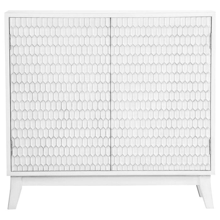 Gambon Rectangular 2-door Accent Cabinet White - U&U Home Budget Furniture (Carteret, NJ)
