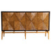 Zira Sunburst 4-door Accent Cabinet Brown and Antique Gold - U&U Home Budget Furniture (Carteret, NJ)