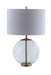 Kenny Drum Shade Table Lamp with Glass Base White - U&U Home Budget Furniture (Carteret, NJ)