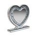 Euston Heart Shape Table Mirror Silver - U&U Home Budget Furniture (Carteret, NJ)