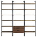 Owens 3-piece 96-inch Wall Mounted Bookshelf Set Walnut - U&U Home Budget Furniture (Carteret, NJ)
