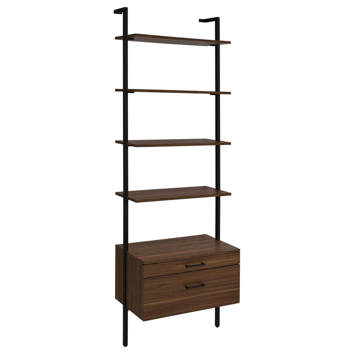 Owens 3-piece 96-inch Wall Mounted Bookshelf Set Walnut - U&U Home Budget Furniture (Carteret, NJ)